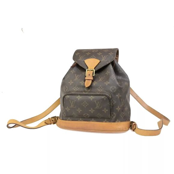LOUIS VUITTON Montsouris MM Backpack Bag Monogram Leather Brown M51136 77ED313 - Picture 1 of 16